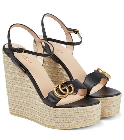 gucci wedge slide|gucci espadrilles wedges.